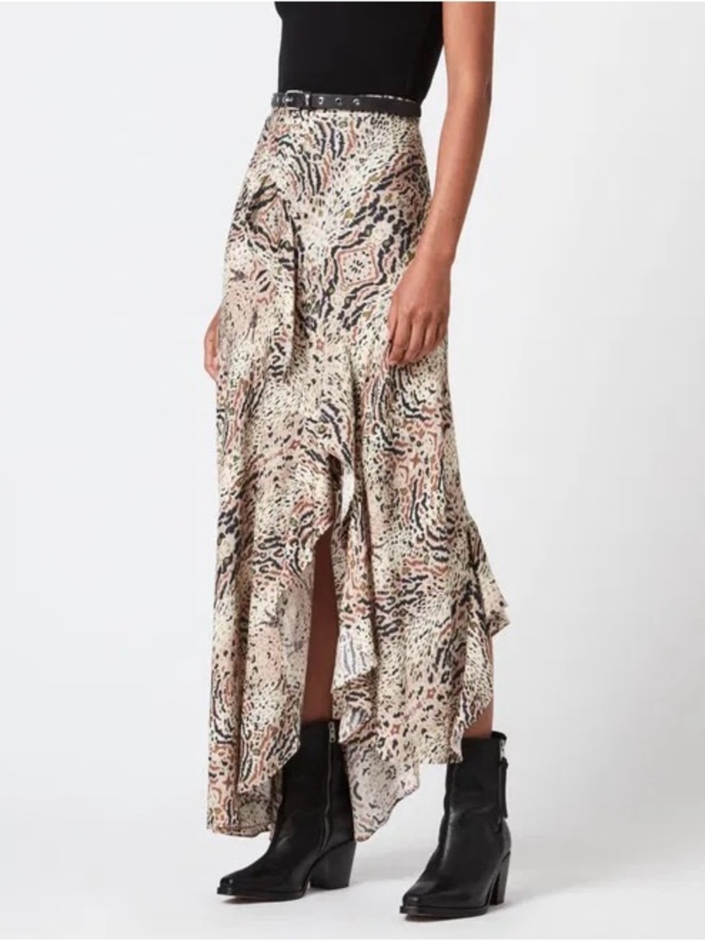 ALLSAINTS Raya Arietta Skirt - Beige Multi — Size 0